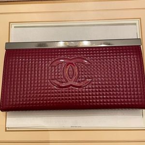 Deep red “Chanel” wallet